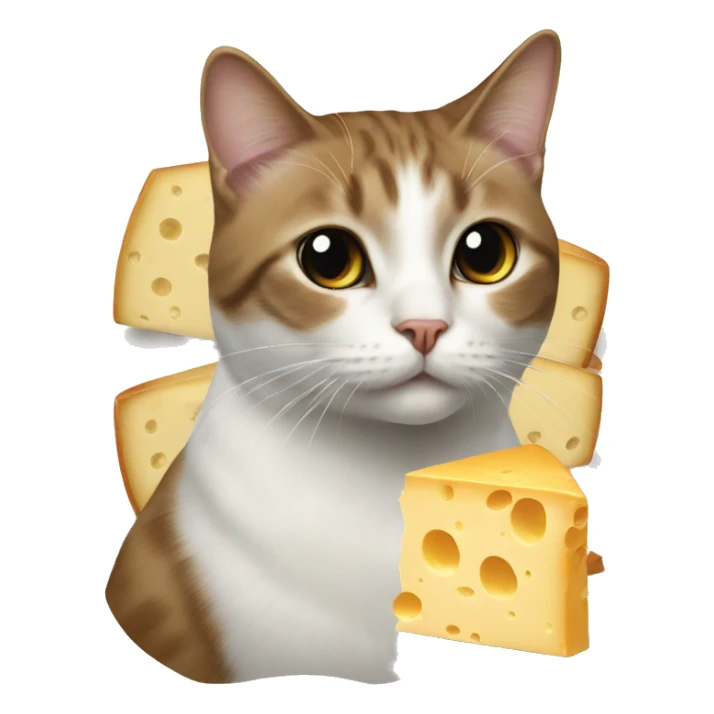 Cat painting cheese sticker