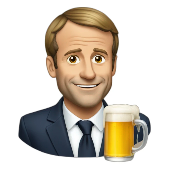 Emmanuel-Macron-bière sticker