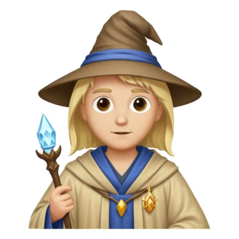 blonde wizard no hat sticker