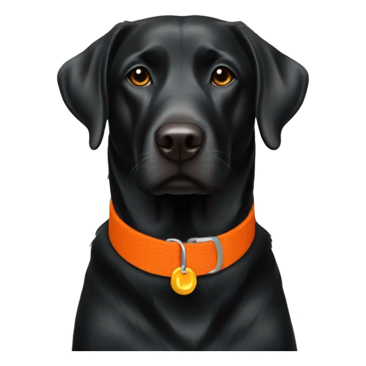 black lab orange collar sticker