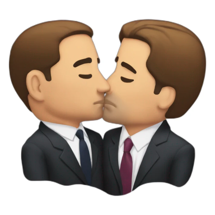 Michael Scott kissing Dwight Shrute sticker