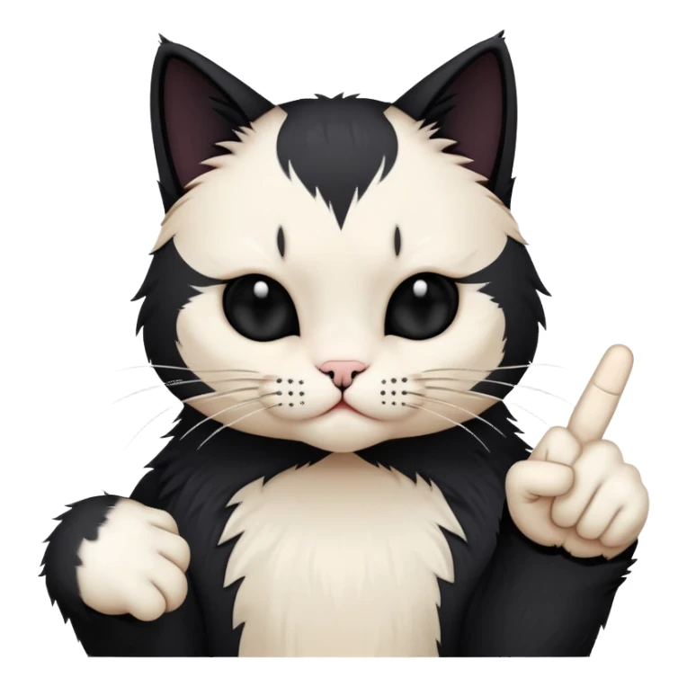 Emo cat with middle finger  sticker