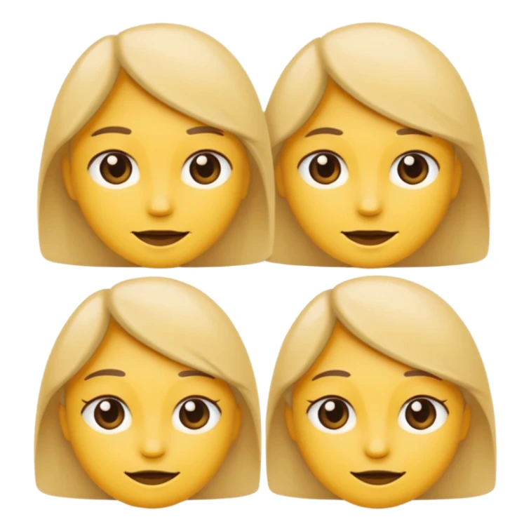 two emojis overlapping not smiling- no red cheeks sticker