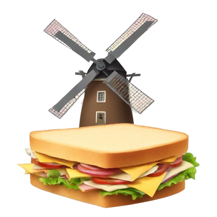 Windmill with sandwiches  sticker