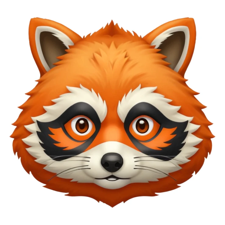 Orange Racoon face sticker