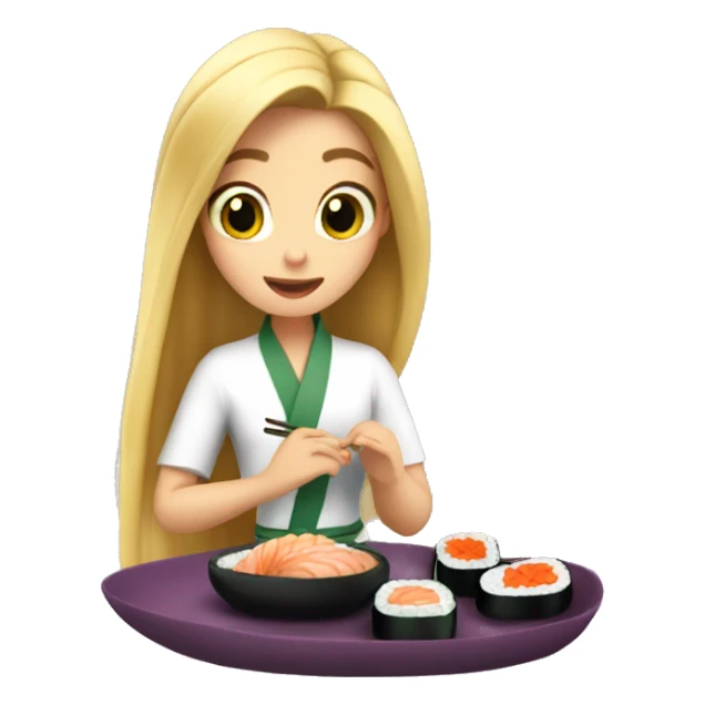 rapunzel eating sushi sticker