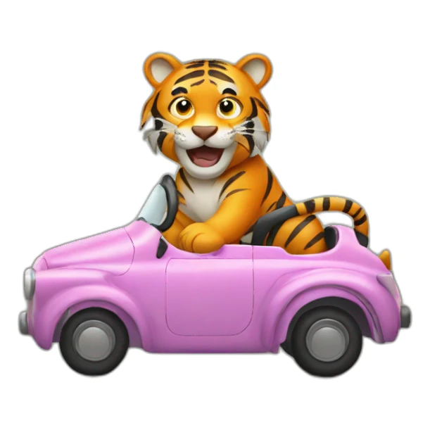 tiger driving car sticker