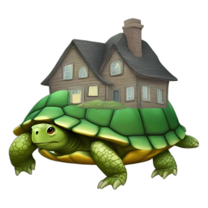 turtle with a house instead of a shell sticker