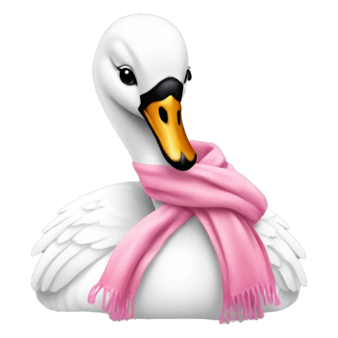 white swan with pink scarf sticker