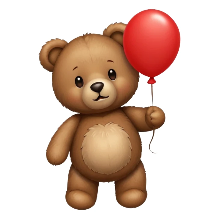 a teddy bear holding a balloon sticker
