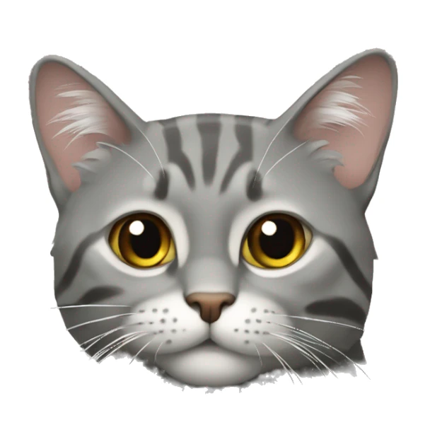 Кот серый с белым  sticker