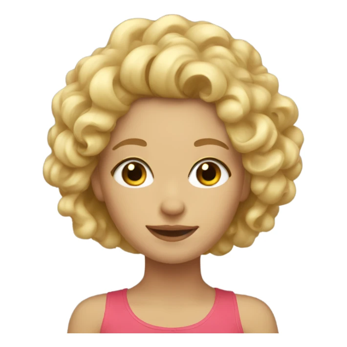 A blonde girl with curls sticker