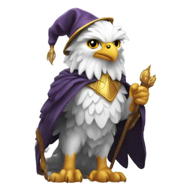 gryphon with wizard wand sticker