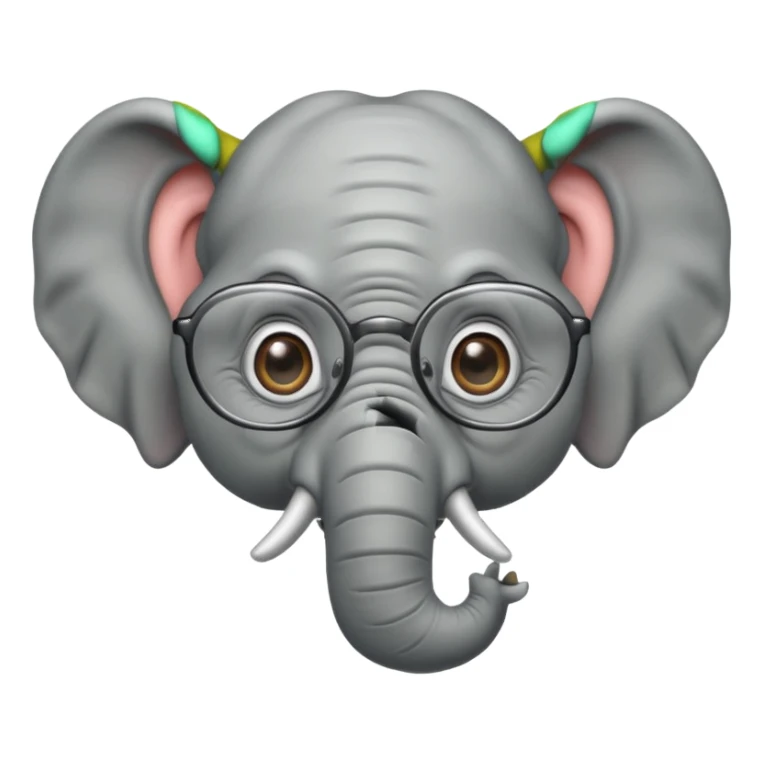 gözlüklü filler sticker