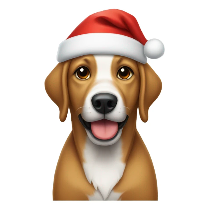 Dog wearing a Santa Claus hat sticker