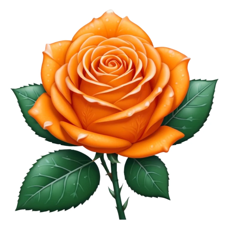 Frozen orange rose sticker