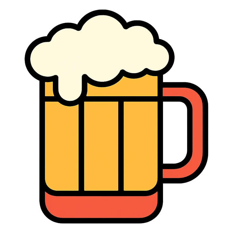 colored beer mug icon sticker