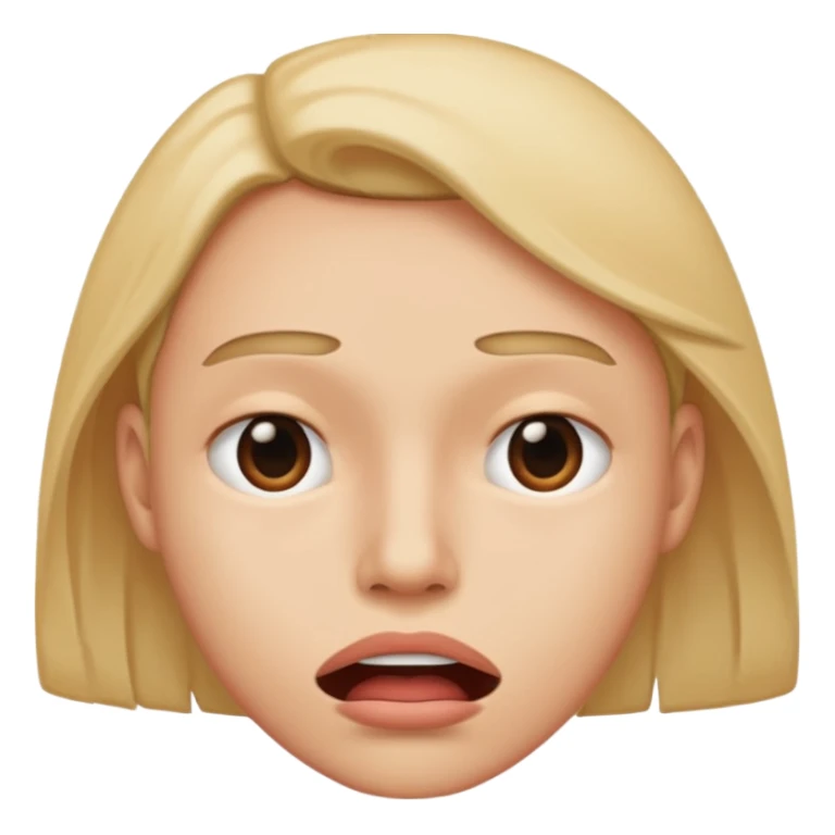 mouth moved to one side looking down  sticker