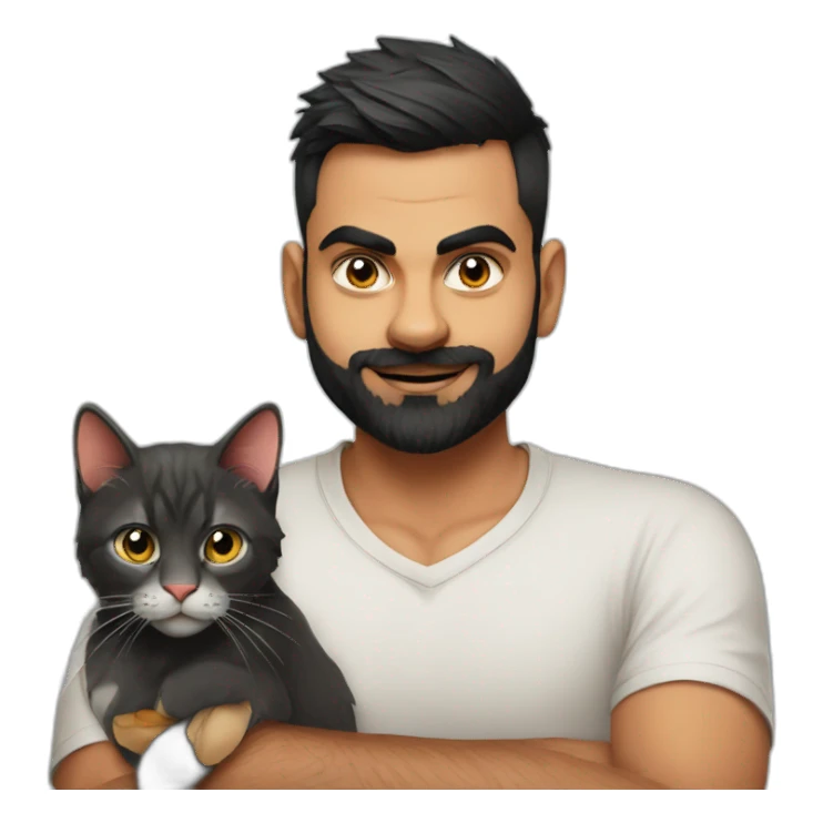 Virat Kohli with cat sticker