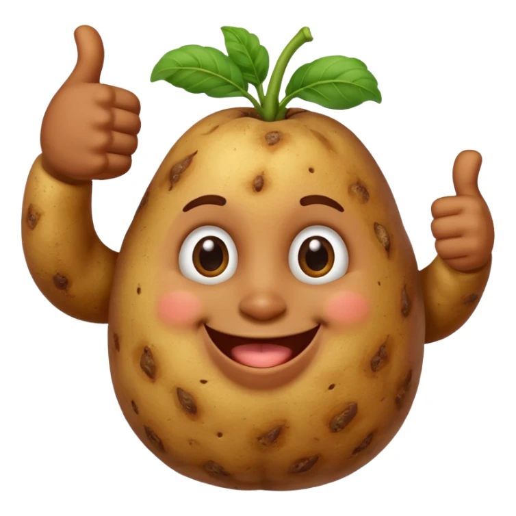 potato doing thumbs up sticker