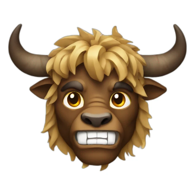 minotaur created from paper sticker