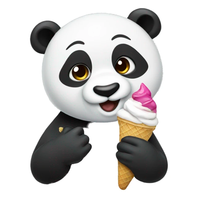 Panda eating ice cream sticker