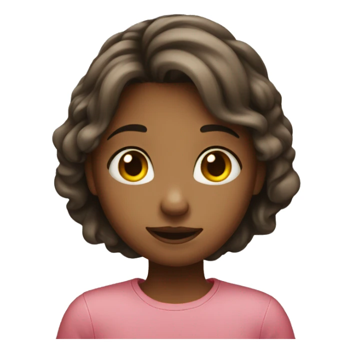 girl blushing with heart sticker