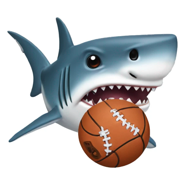 Shark playing ball sticker