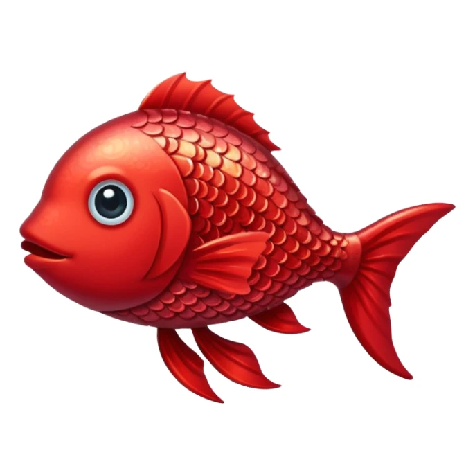 red glitter cute fish sticker