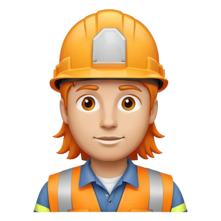 Orange haired construction worker  sticker