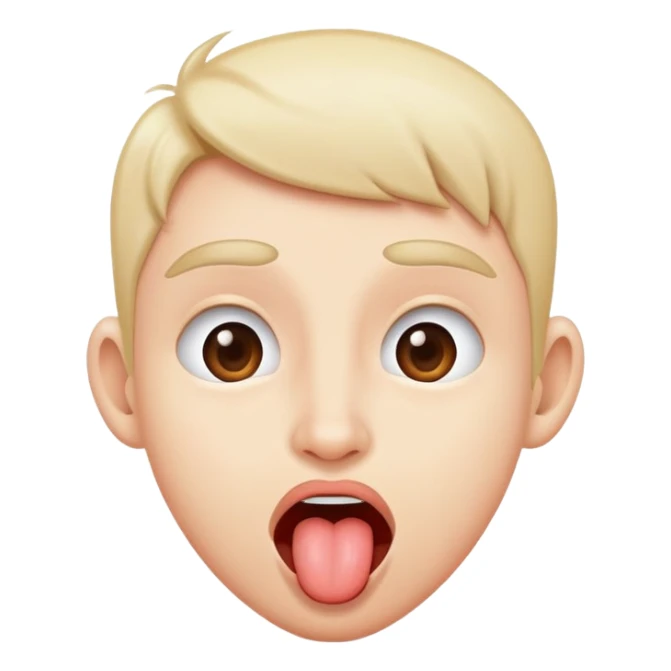 teasing face sticking out tongue sticker