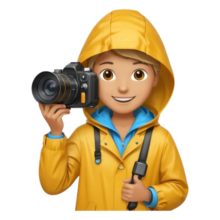 fotographer with rain coat sticker