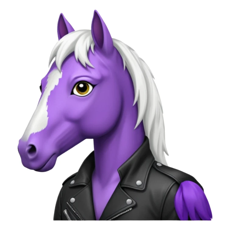 Purple horse wearing leather jacket
 sticker