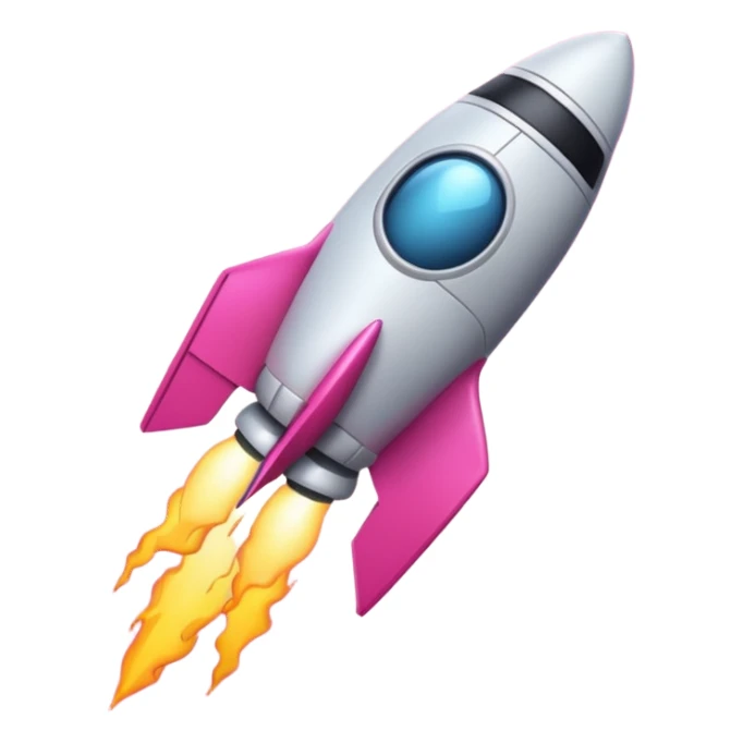 cohete espacial rosa sticker