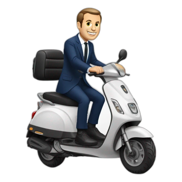 Macron sur un scooter sticker