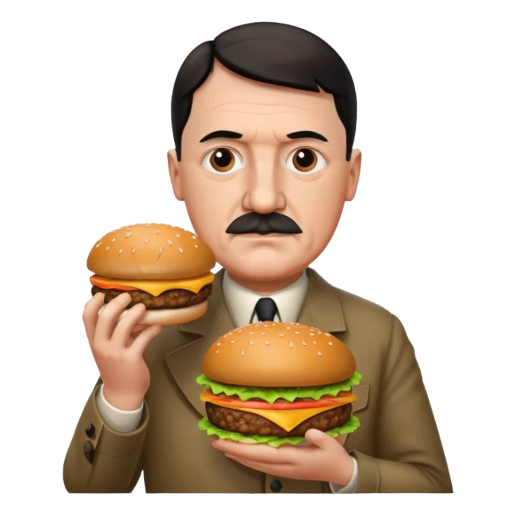 adolf hitler holding a big mac sticker