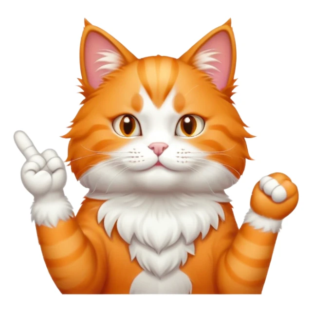 Orange cat giving middle finger sticker