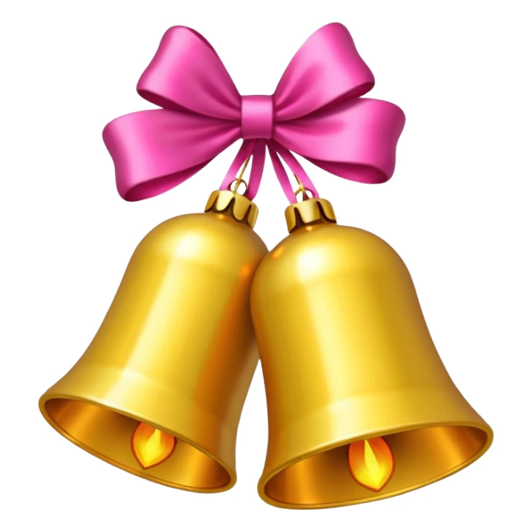 campanas navideñas con lazo rosado sticker
