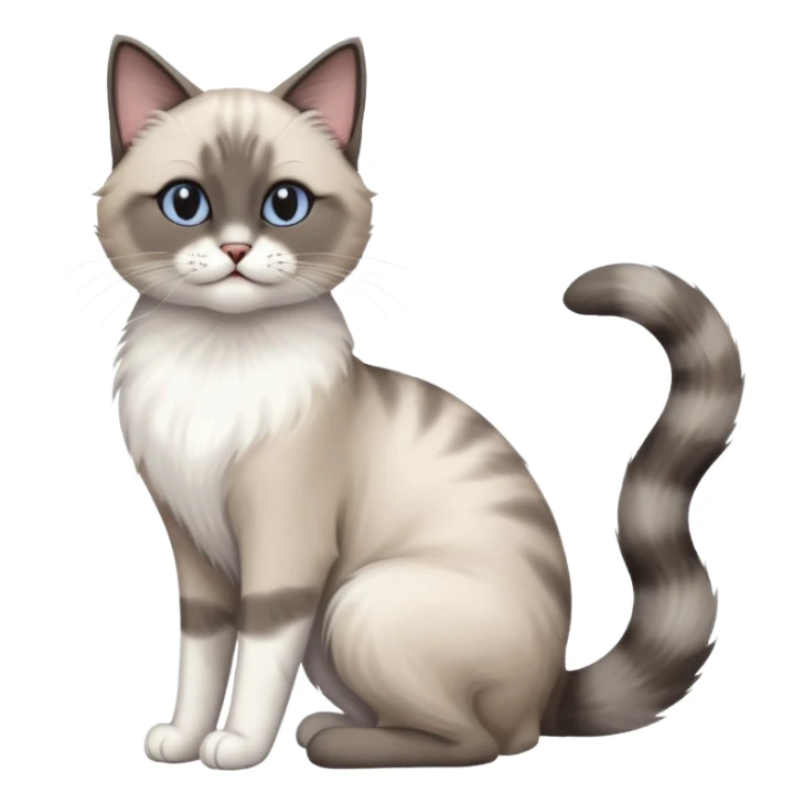 grey and white cat doing a big long stretch sticker