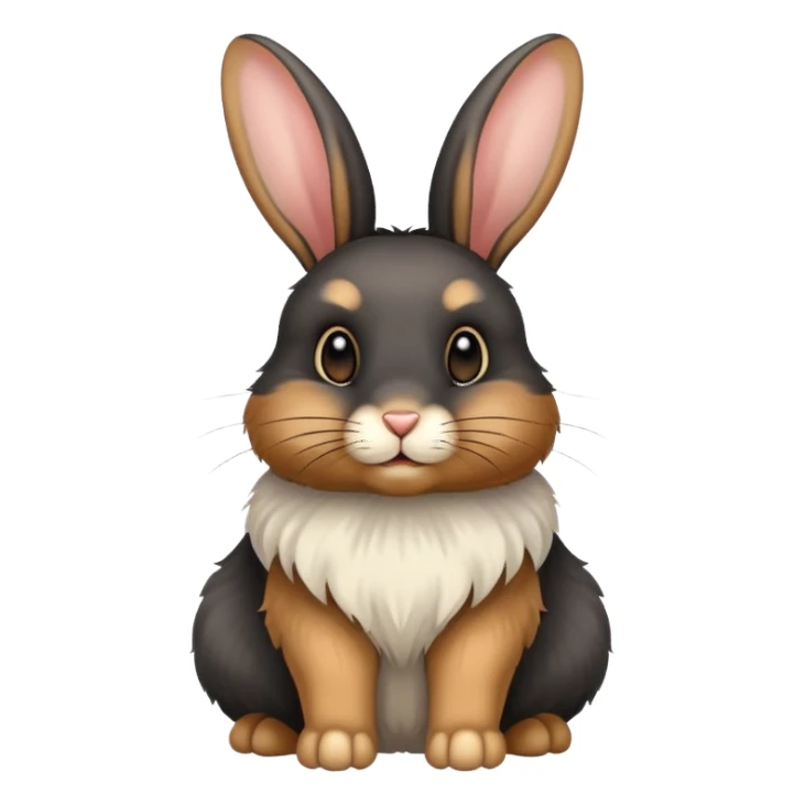 black and tan rabbit with long ears sticker