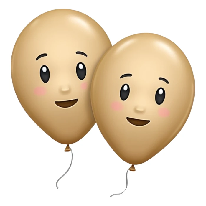 Two beige balloons left up, right down sticker