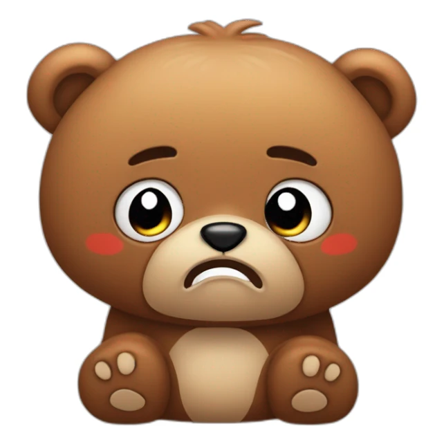 really angry cute cuddly bear toy sticker