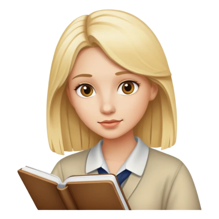 Blonde woman studying  sticker