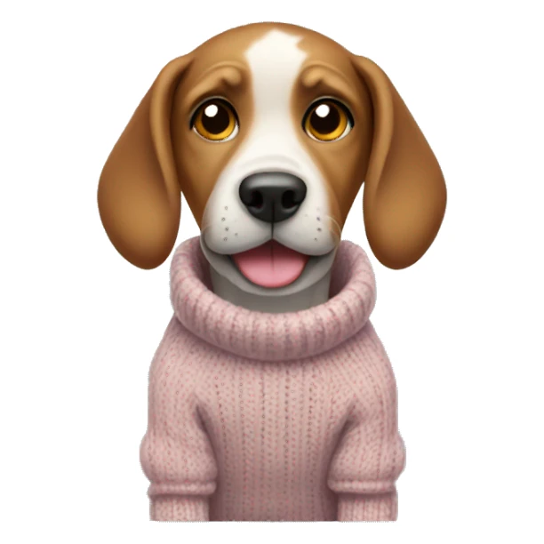 dog wearing sweater sticker
