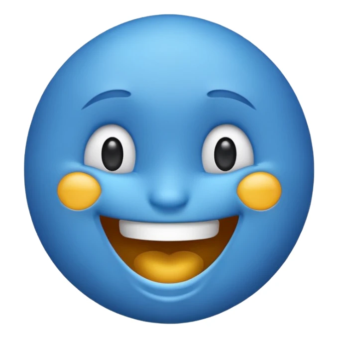 Blue white emoji laughing sticker