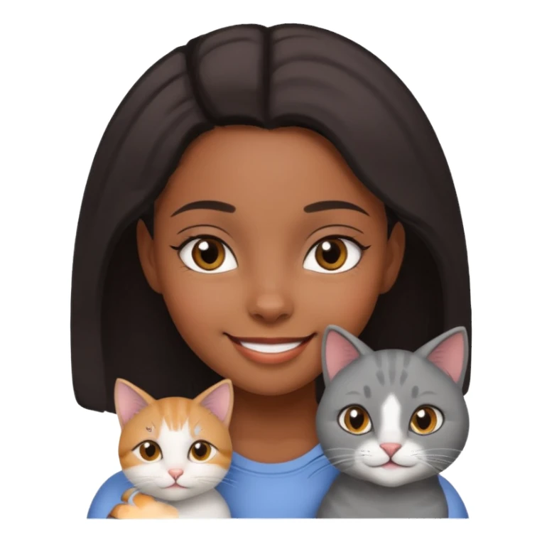 Black girl with cat sticker