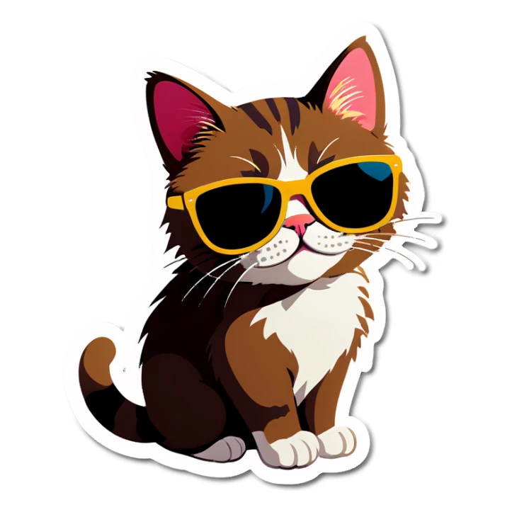 Cat with sunglassesl sticker