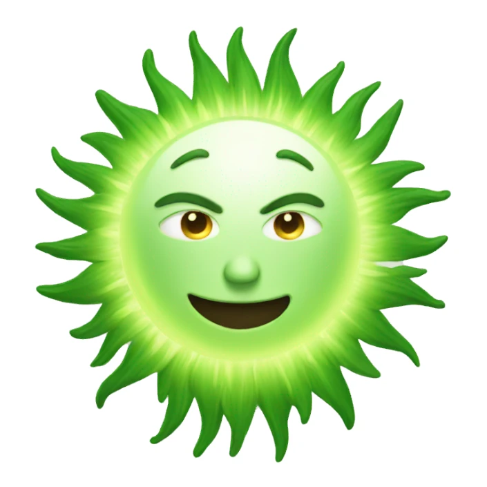 green sun  sticker