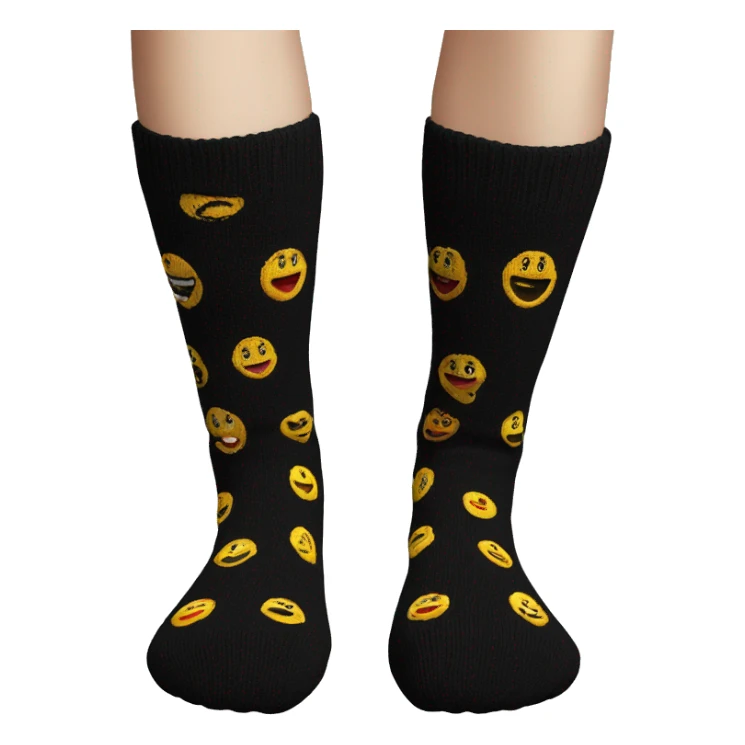 Pair  knitted socks black sticker