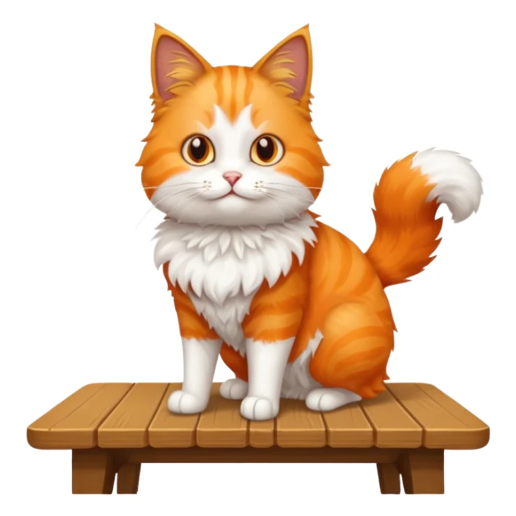 A cat is standing over the table sticker
